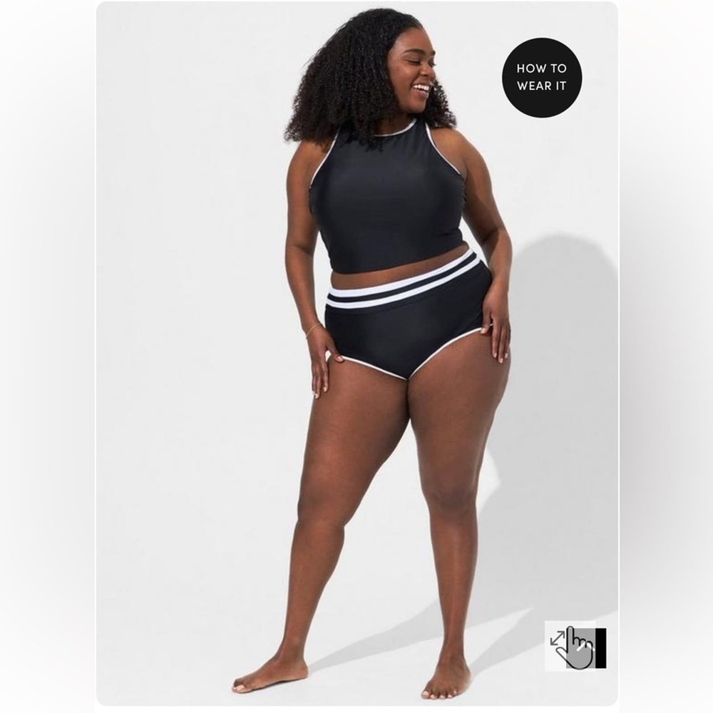 New!‎ Set! Torrid sz 3 Wireless Banding High Neck Tankini and Brief Bottom 3X